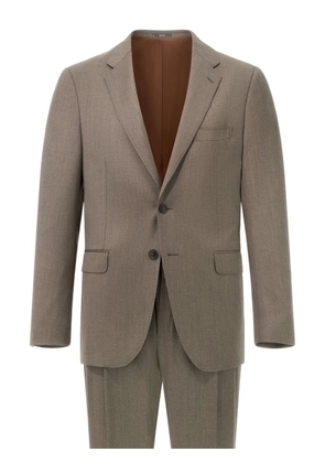 Boggi Milano herringbone wool suit - Brown