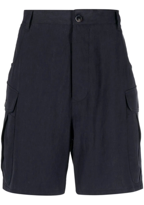 Giorgio Armani wide-leg linen cargo shorts - Blue