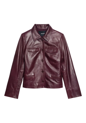 Zadig&Voltaire button-fastening flap-pocket leather jacket - Red