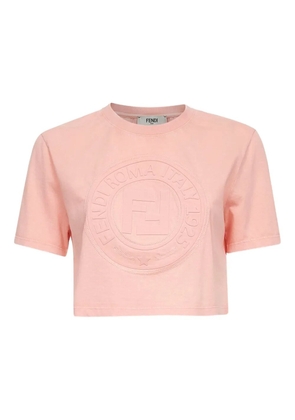 FENDI embossed-logo short-sleeve top - Pink