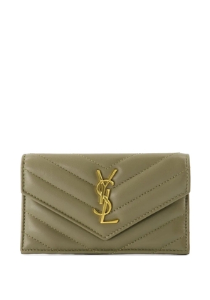Saint Laurent quilted card case - Green