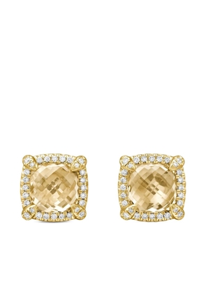 David Yurman 18kt yellow gold Chatelaine citrine and diamond stud earrings (8mm)