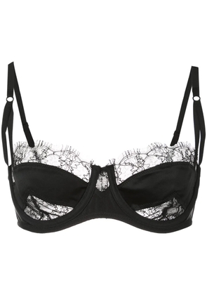 Kiki de Montparnasse Lace Inset silk balconette bra - Black