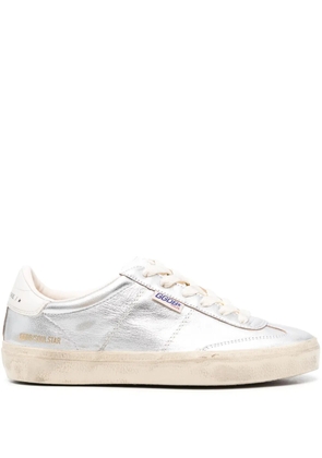 Golden Goose Soul-Star metallic leather sneakers - Silver