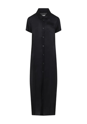 KHAITE Effy button-up short-sleeve dress - Black