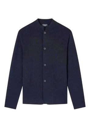 Emporio Armani mandarin-collar knitted cardigan - Blue