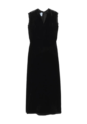 Prada fur-collar bow-detail dress - Black