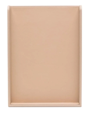 Smythson rectangle-shape leather tray - Neutrals