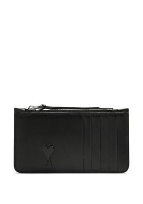 AMI Paris Ami De Coeur leather card holder - Black