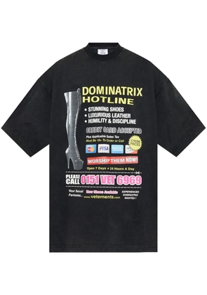 VETEMENTS text-print T-shirt - Black