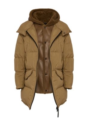 Yves Salomon shearling-lined hooded-down jacket - A2246 BROWN