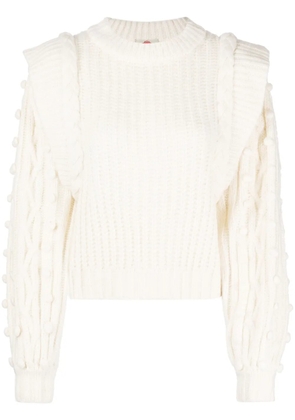 FARM Rio braided-detail chunky-knit jumper - White