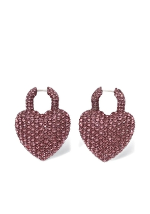Balenciaga Minnie XL heart-shaped crystal-embellished earrings - Pink