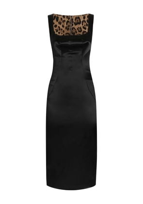 Dolce & Gabbana square-neck satin midi dress - Black
