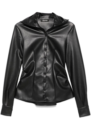 Elena Velez faux-leather shirt - Black