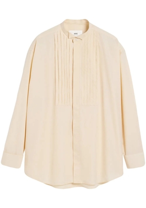 AMI Paris oversized pleated-bib shirt - Neutrals