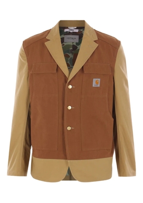 Junya Watanabe MAN panelled cotton blazer - Brown