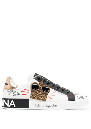 Dolce & Gabbana Portofino patch-detail leather sneakers - White