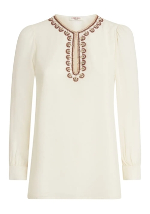 Emporio Sirenuse bead-embroidered blouse - Neutrals