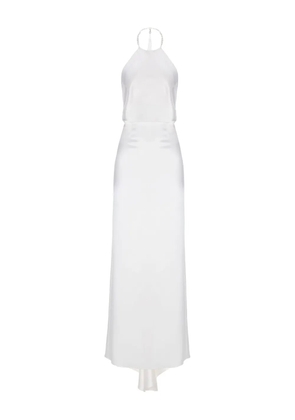 IL VOLO Jewel pearl-embellished halterneck dress - White