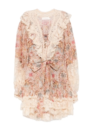 ZIMMERMANN lace floral mini dress - Neutrals
