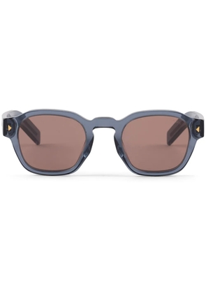 Prada Eyewear logo-striped arms square-frame sunglasses - Blue