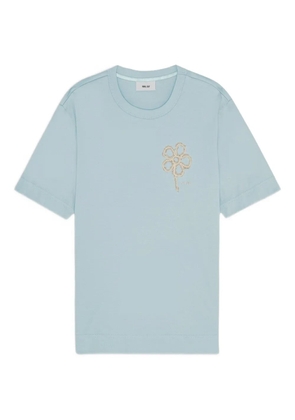 NN07 Pedro flower-embroidered T-shirt - Blue