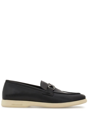 Ferragamo Gancini-plaque leather loafers - Black