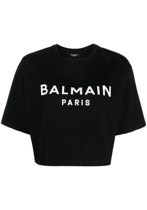 Balmain cropped logo T-shirt - Black