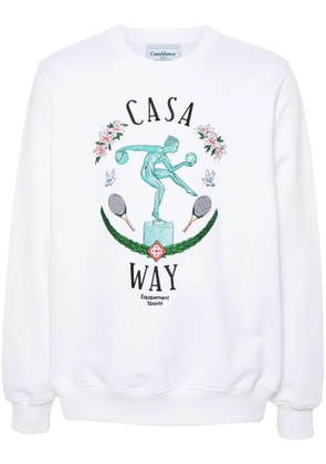 Casablanca Statue En Marbre embroidered sweatshirt - White