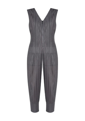 Pleats Please Issey Miyake zip pleated jumpsuit - Grey