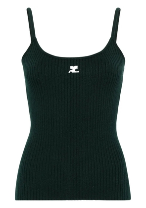 Courrèges Reedition ribbed tank top - Green