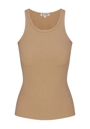 ETERNE ribbed high-neck tank top - Brown