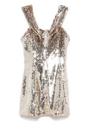 Self-Portrait sequin off-shoulder mini dress - Gold