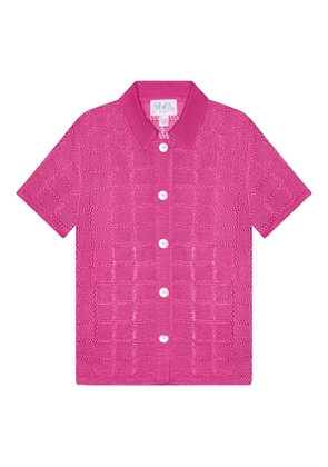 Calle Del Mar short-sleeve grid-pattern shirt - Pink