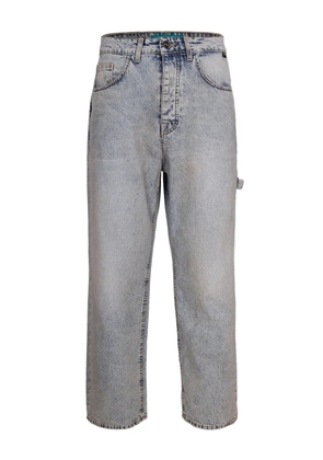 BARROW embroidered-logo cotton jeans - Blue