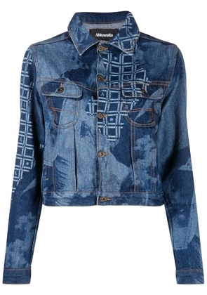 Ahluwalia graphic-print denim jacket - Blue