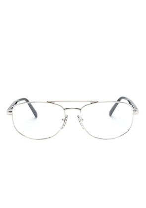 Prada Eyewear logo-print aviator-frame glasses - Black