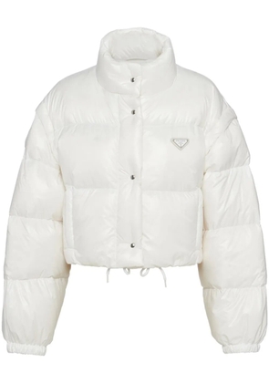 Prada Re-Nylon cropped down jacket - White