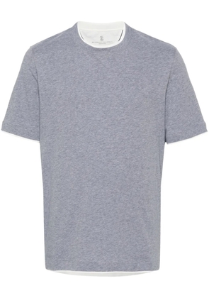 Brunello Cucinelli faux-layered cotton T-shirt - Grey