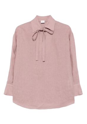 Eleventy tie-neck linen blouse - Pink
