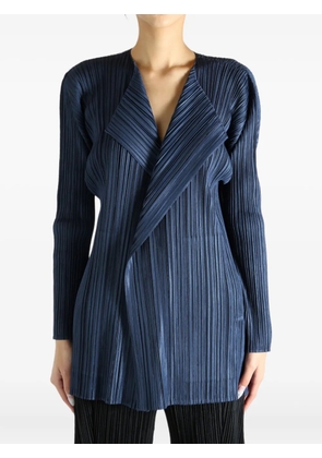 Pleats Please Issey Miyake pleated PP58JA282 coat - Blue
