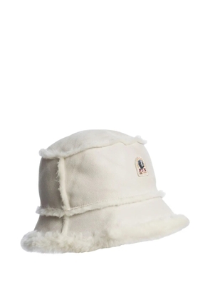 Parajumpers shearling-trimmed bucket hat - White