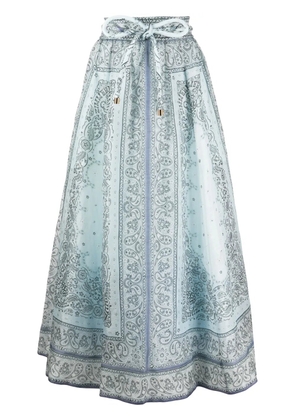 ZIMMERMANN Matchmaker midi skirt - Blue