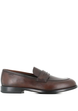 Alexander Hotto penny leather loafers - Brown