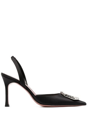 Amina Muaddi 90mm Camelia slingback pumps - Black
