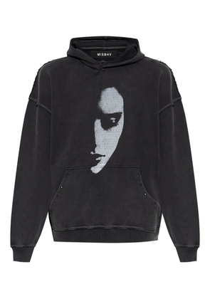 MISBHV face-print studded hoodie - Black