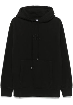 C.P. Company logo fleece hoodie - Black