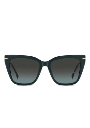 Carolina Herrera square-frame patterned-arms sunglasses - Blue