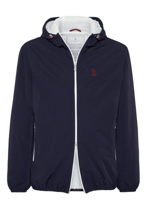 Brunello Cucinelli zip-up bomber jacket - Blue